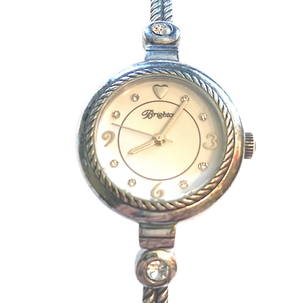 At BRIGHTON Roseville Watch Silver Crystal Rhinestone - Picture 2 of 4